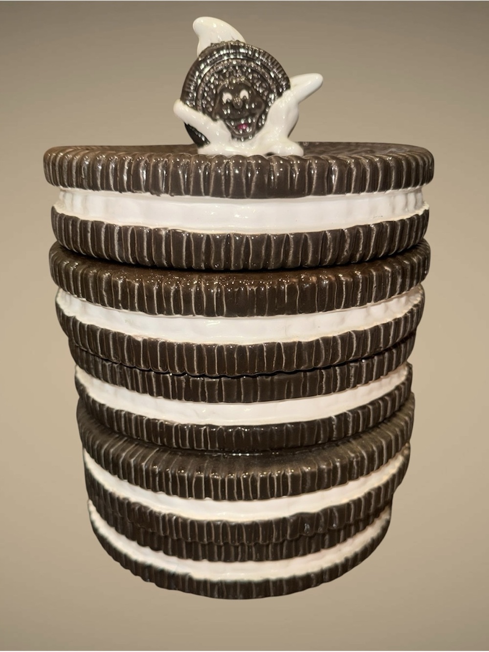 Vintage 1970's Nabisco Classics Collection - Stacked Oreo Cookie Jar with Lid